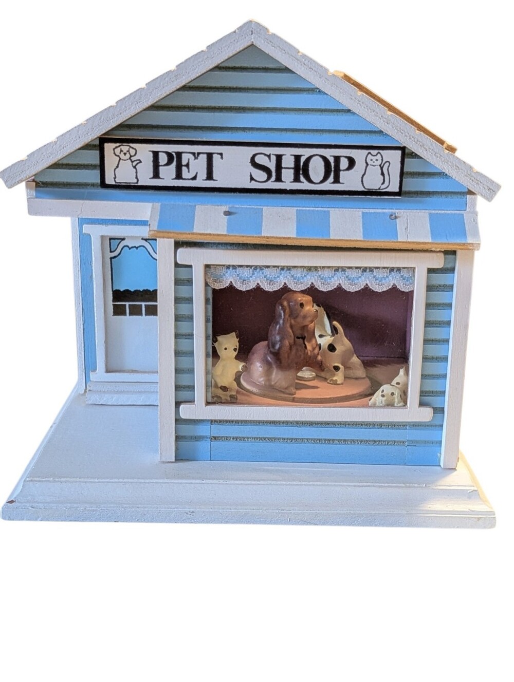 Pet Shop Miniature House Decorative Music Box How Much Is That Doggie Blue Gift